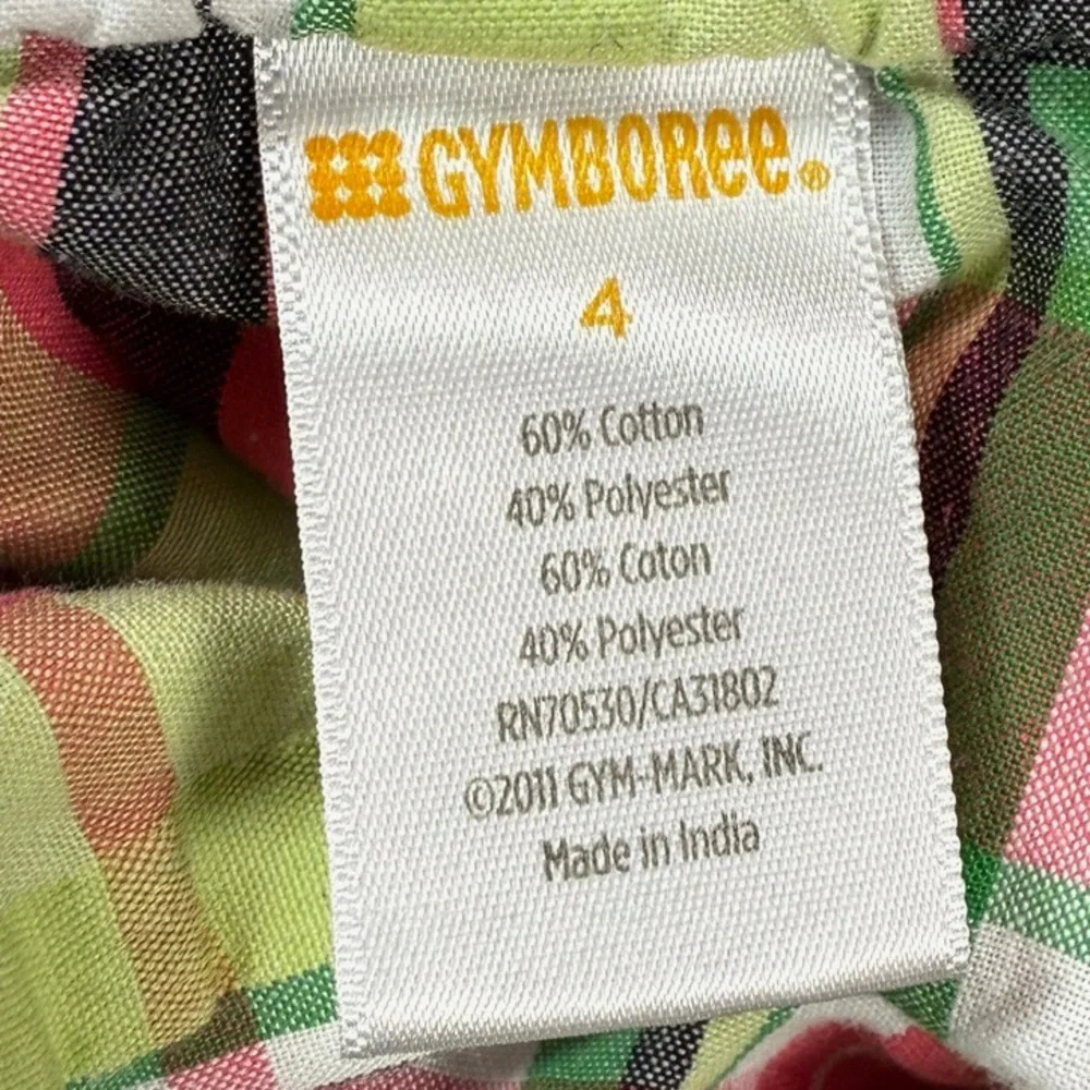 GYMBOREE Girls’ Palm Beach Paradise Line Green & Pink Plaid Halter Romper Size 4